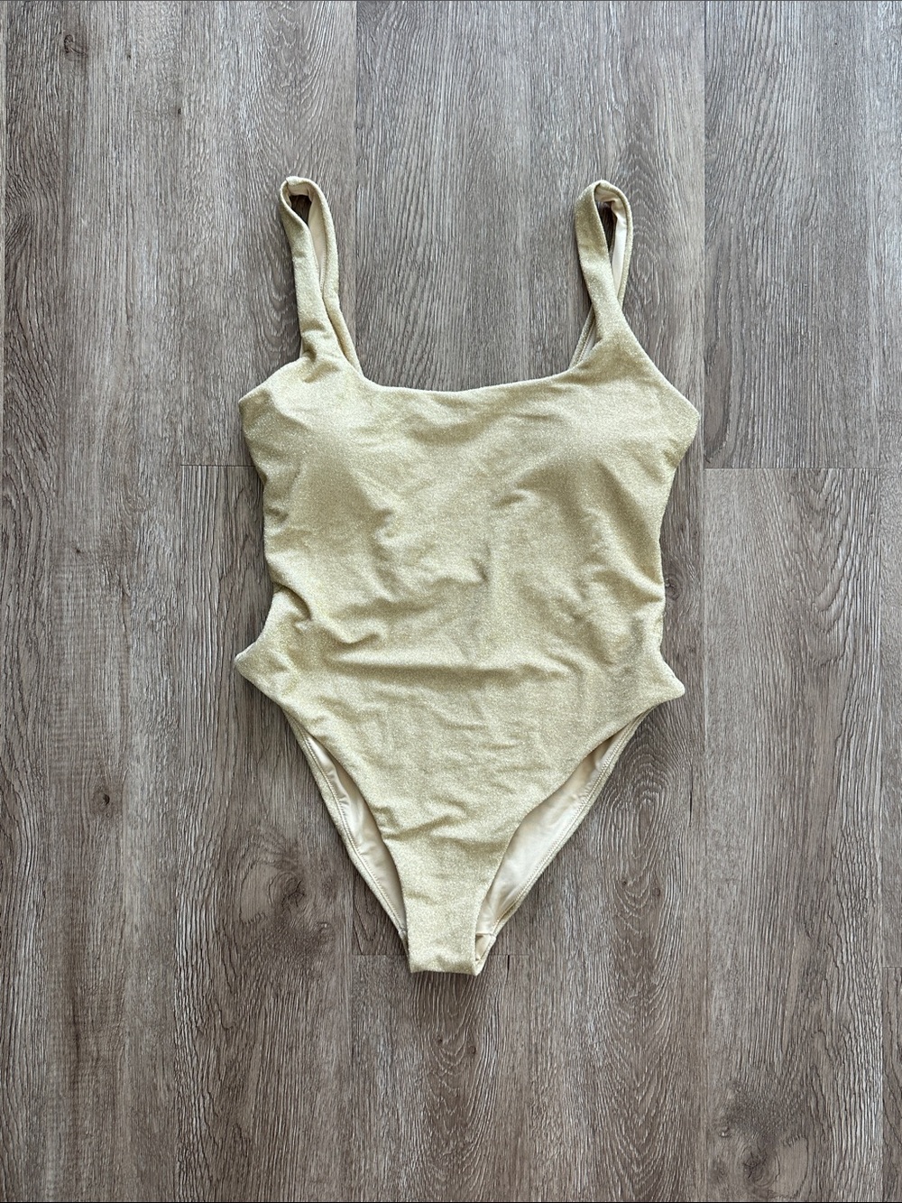 Aerie Sparkle Babewatch One Piece Swimsuit Golden Oak Size Large